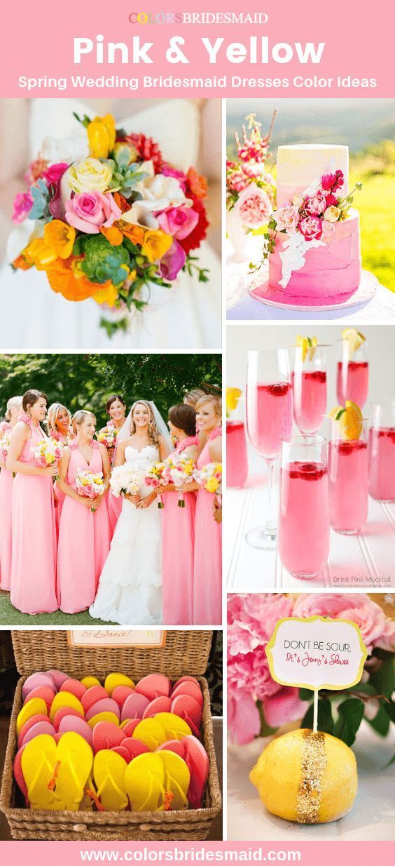 Pink Bridesmaid Dresses -   11 cake Yellow pink ideas