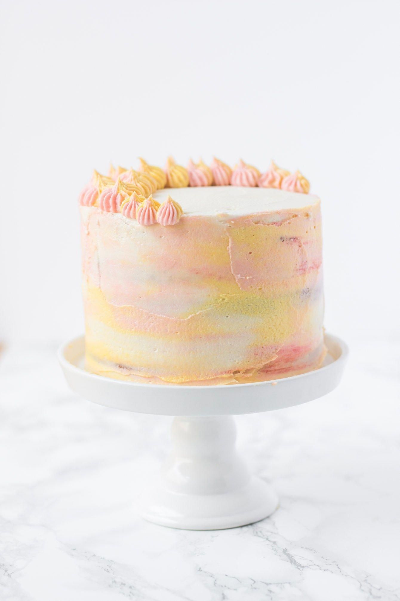 How To Decorate a Watercolor Cake -   11 cake Yellow pink ideas