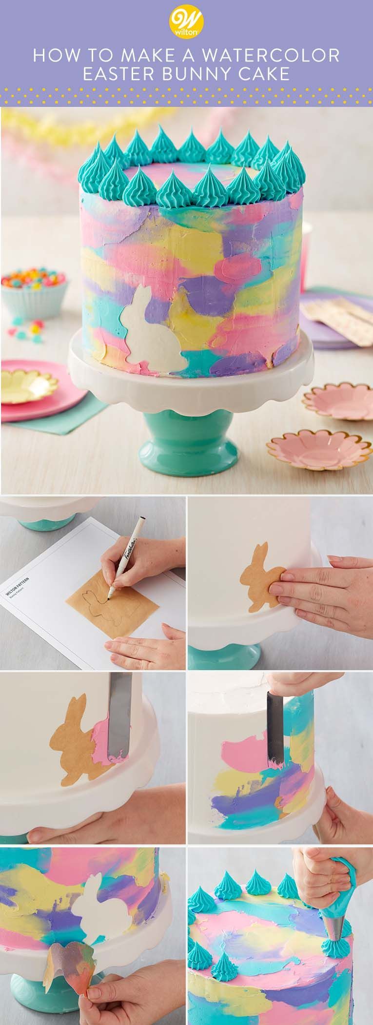 Watercolor Bunny Cake -   11 cake Yellow pink ideas