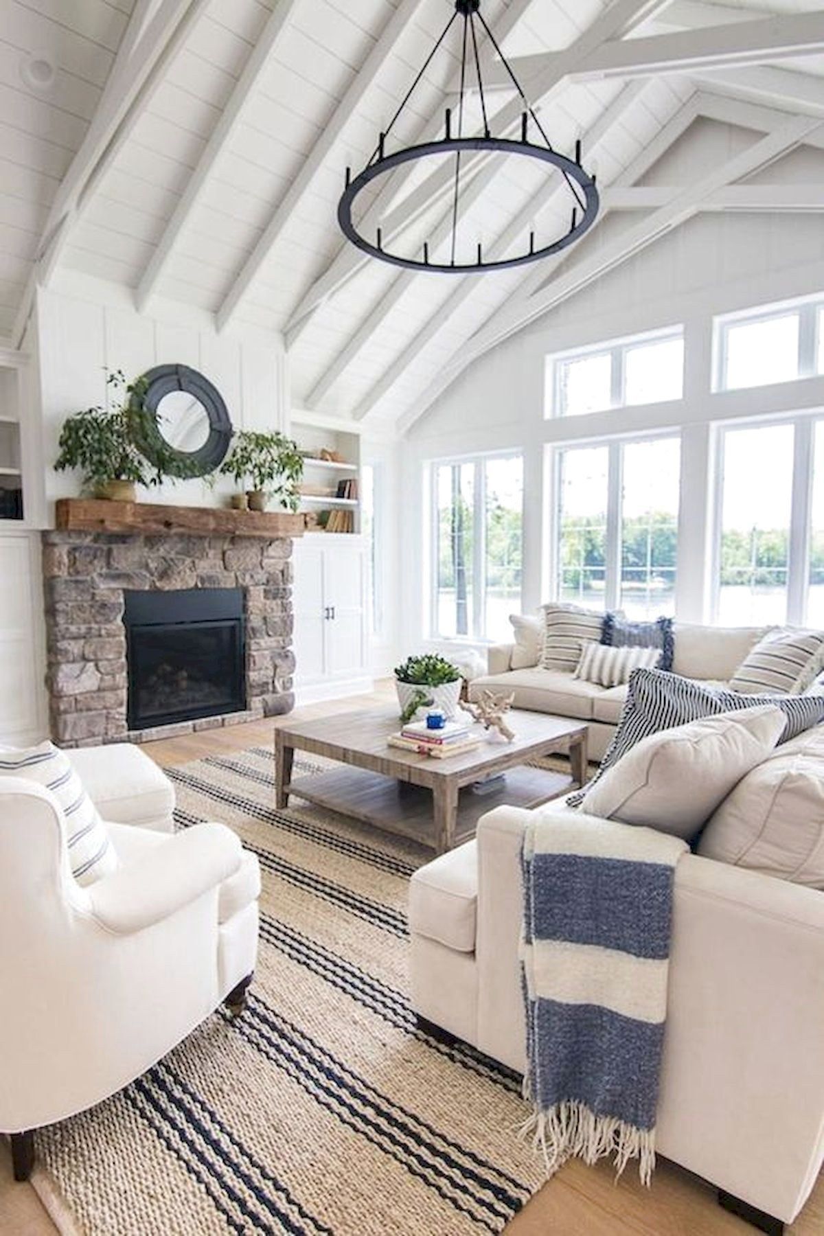 100 Best Farmhouse Living Room Decor Ideas -   11 room decor White farmhouse style ideas