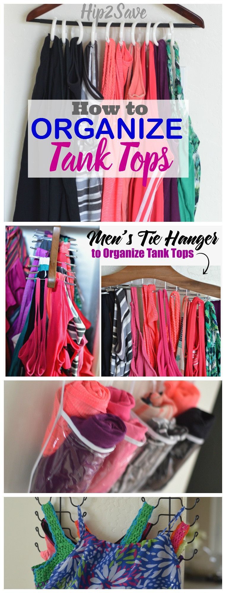 4 Easy Ways to Organize Tank Tops -   12 DIY Clothes Storage how to organize ideas