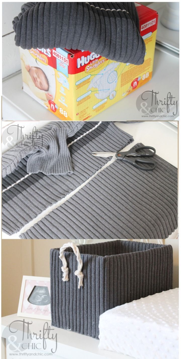 Cute Storage Boxes From Old Sweaters and Boxes -   12 DIY Clothes Storage how to organize ideas