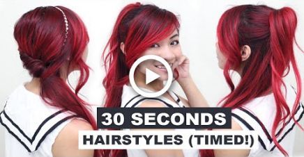 30 Seconds Hairstyles (TIMED!) l Running Late Hairstyles l Quick & Easy Hairstyles for -   12 hairstyles For School running late ideas