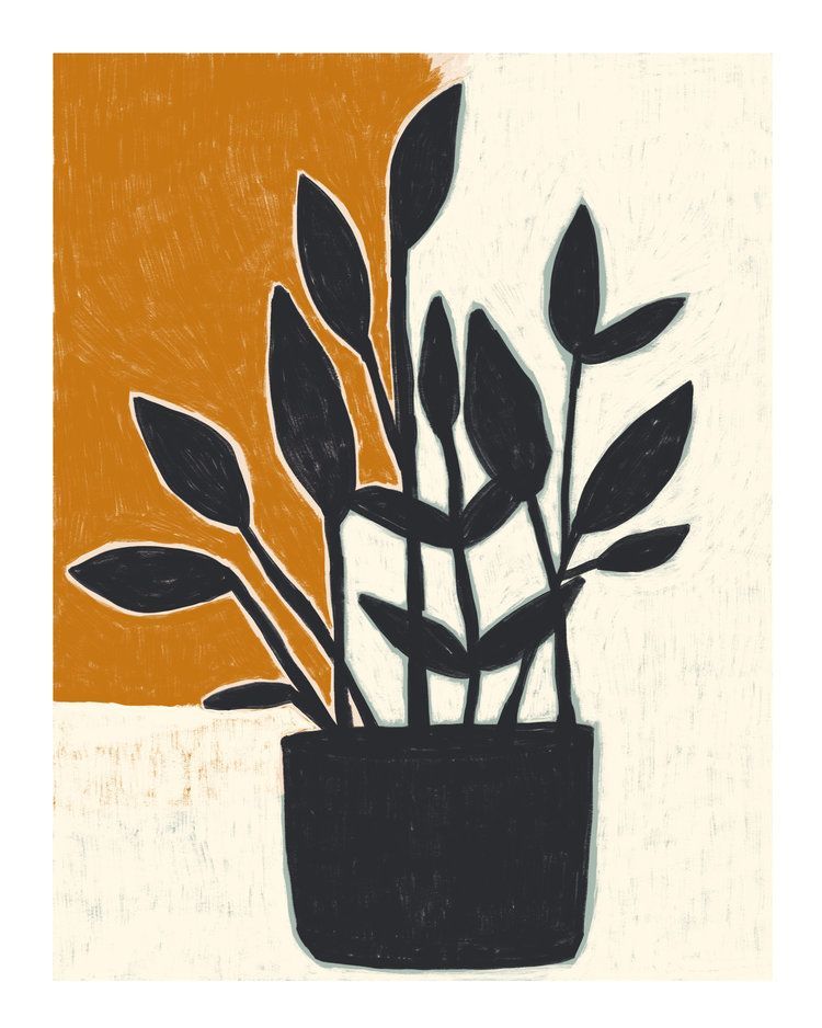 Black Plant Print -   12 planting Art design ideas