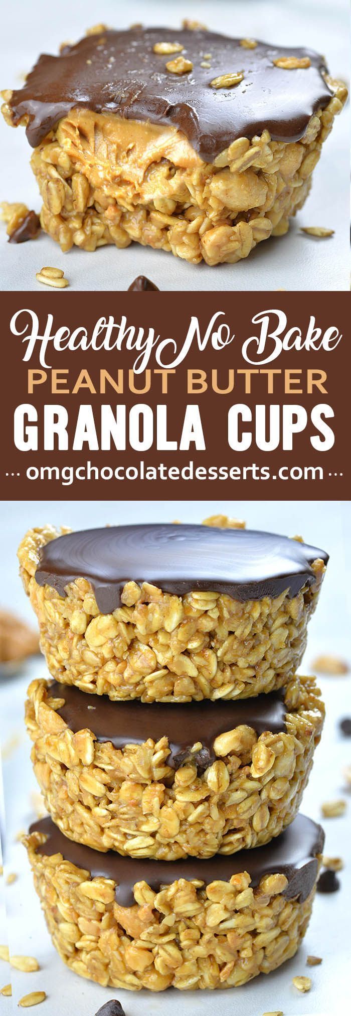 No Bake Peanut Butter Granola Cups -   13 desserts Delicious healthy snacks ideas