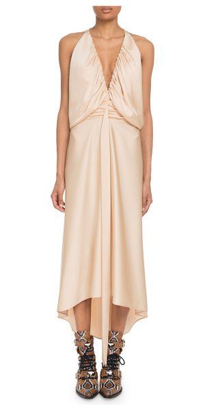 Chloe Deep-V Sleeveless Ruched Crepe Back Satin Cocktail Dress -   13 dress Fancy dinner ideas