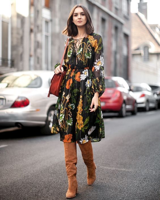 13 floral dress Winter ideas