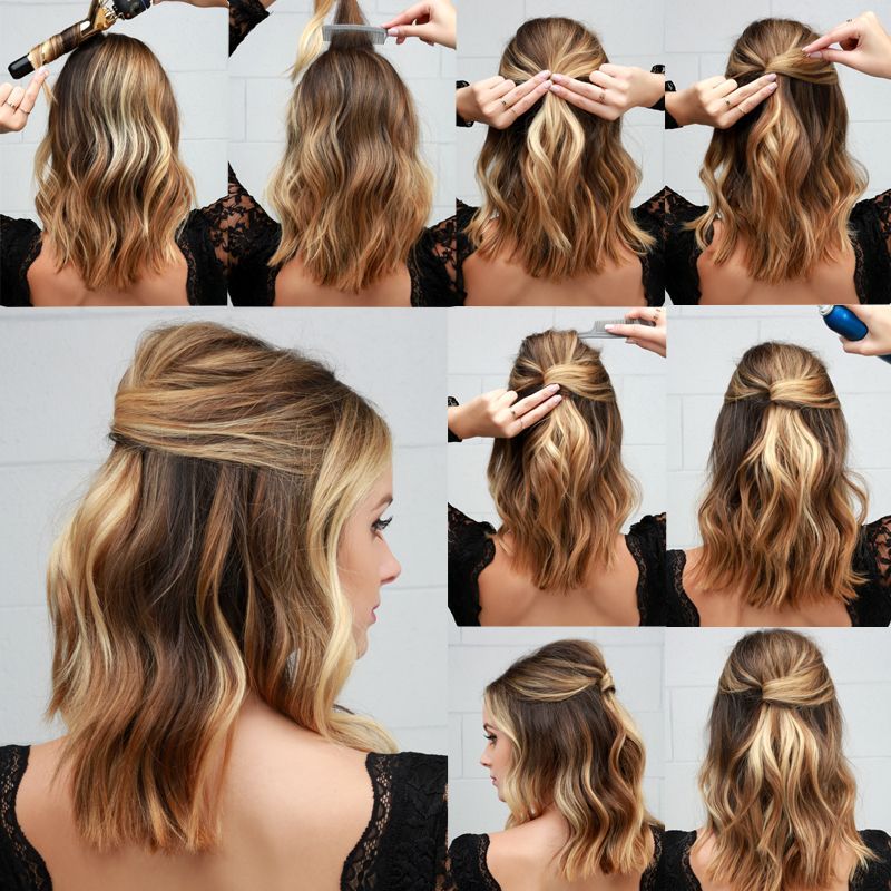 Lulus How-To: Half-Up Party Lob! -   13 hairstyles Party tutorial ideas
