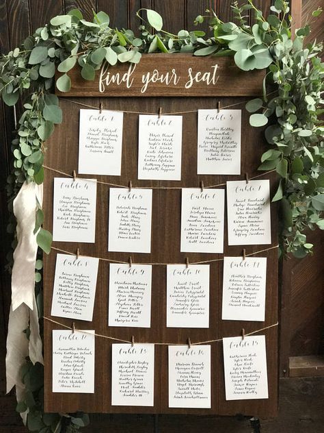 Find your seat seating chart board rustic seating sign wood -   14 wedding Table assignments ideas