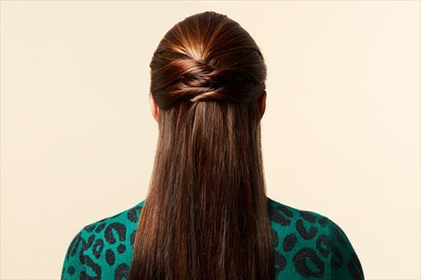 How to Create an Easy Half-Up Criss-Cross in 4 Steps -   15 hair Half Up Half Down criss cross ideas