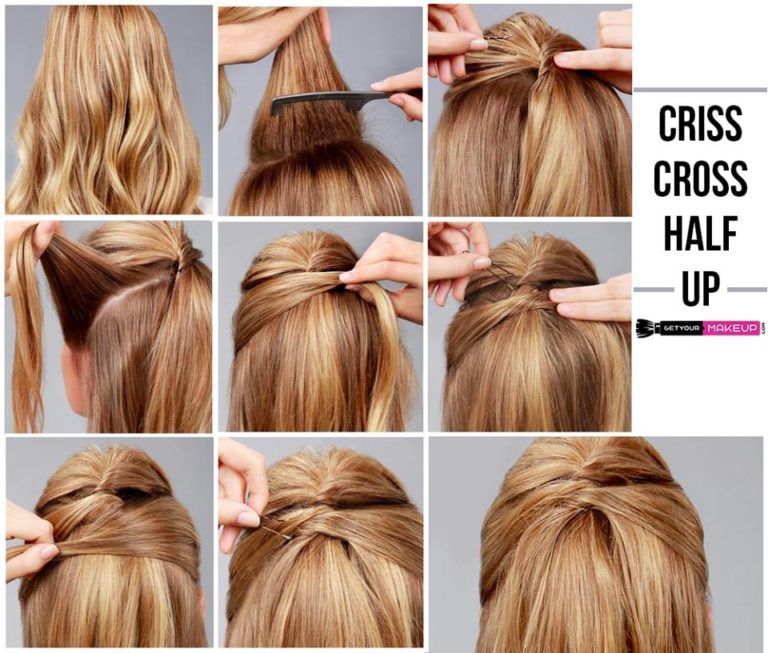 43 Easy Half up Hairstyle Tutorials That Every Girl Must Try -   15 hair Half Up Half Down criss cross ideas