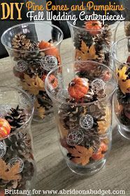 DIY Pine Cones And Pumpkins Fall Wedding Centerpieces -   15 wedding Fall diy ideas