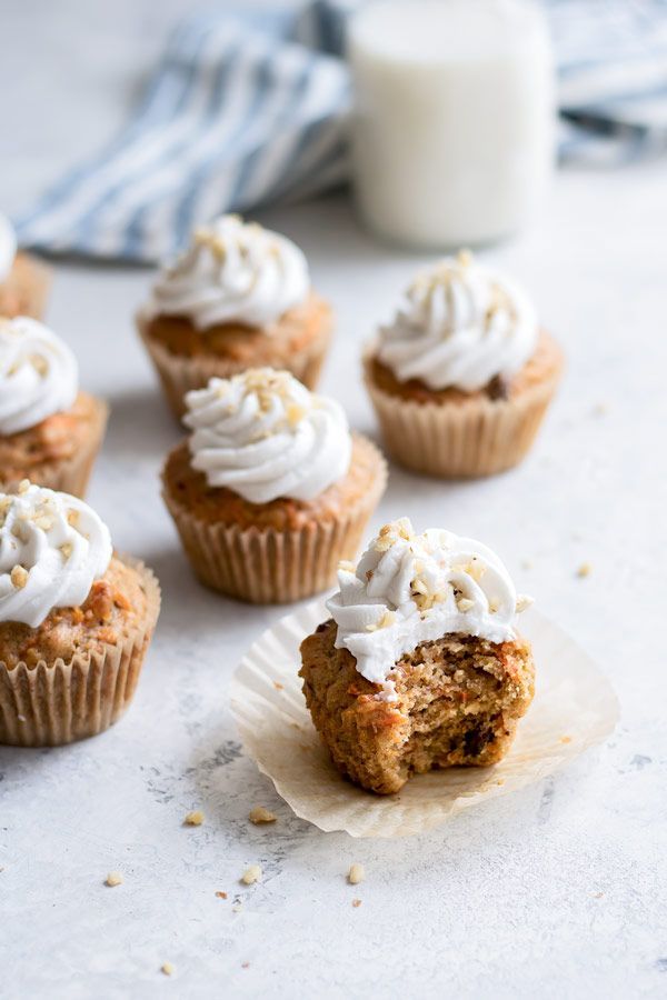 Vegan carrot cake cupcakes with coconut whipped cream -   16 carrot cake Photography ideas