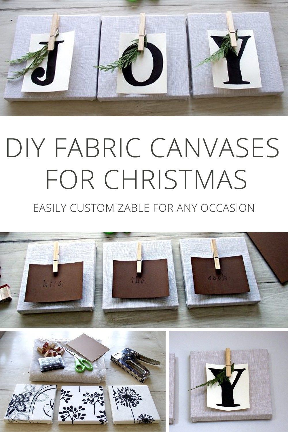 DIY Fabric Canvases for Christmas and Other Occasions -   16 diy projects Decoration canvases ideas