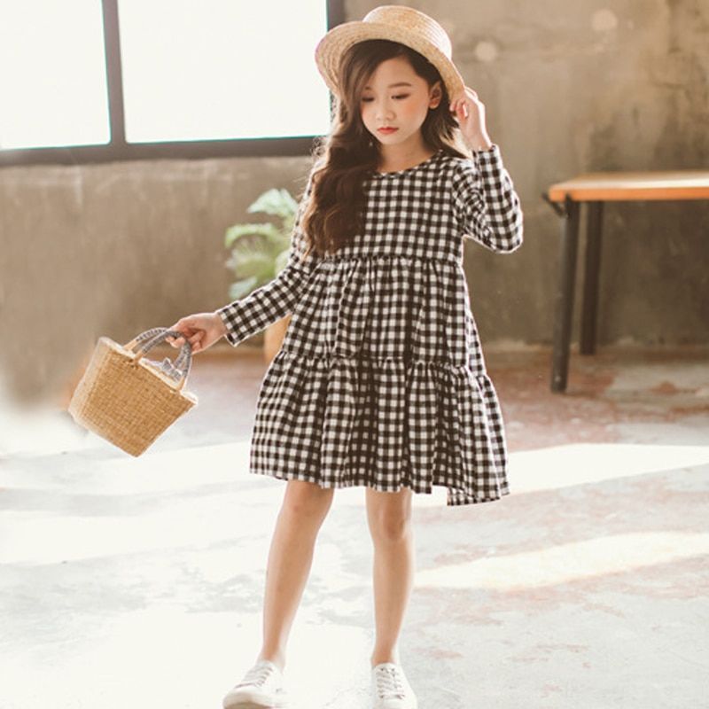 Kids girls plaid spring dress 2019 teenager long sleeve cotton dresses for big girls clothes size 3 4 5 6 7 8 9 10 11 12 years - aliexpress.com -   16 dress For Kids 2019 ideas