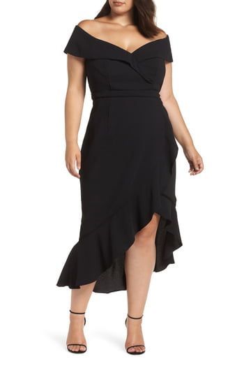 Amazing offer on Xscape Off Shoulder Ruffle Midi Dress (Plus Size) online -   16 dress Plus Size long ideas
