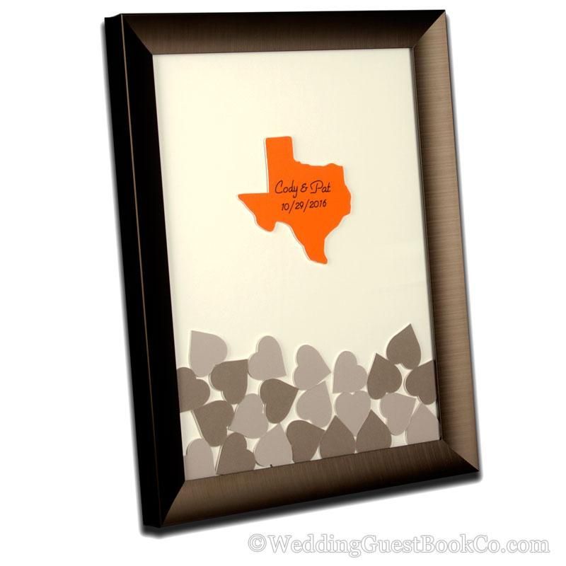 State Center Drop in Hearts Wedding Guest Book -   16 Event Planning Names guest books ideas