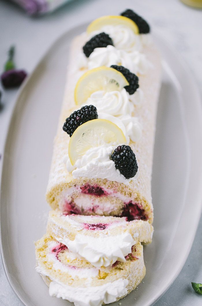 Blackberry Lemon Roll Cake -   16 roll cake Photography ideas