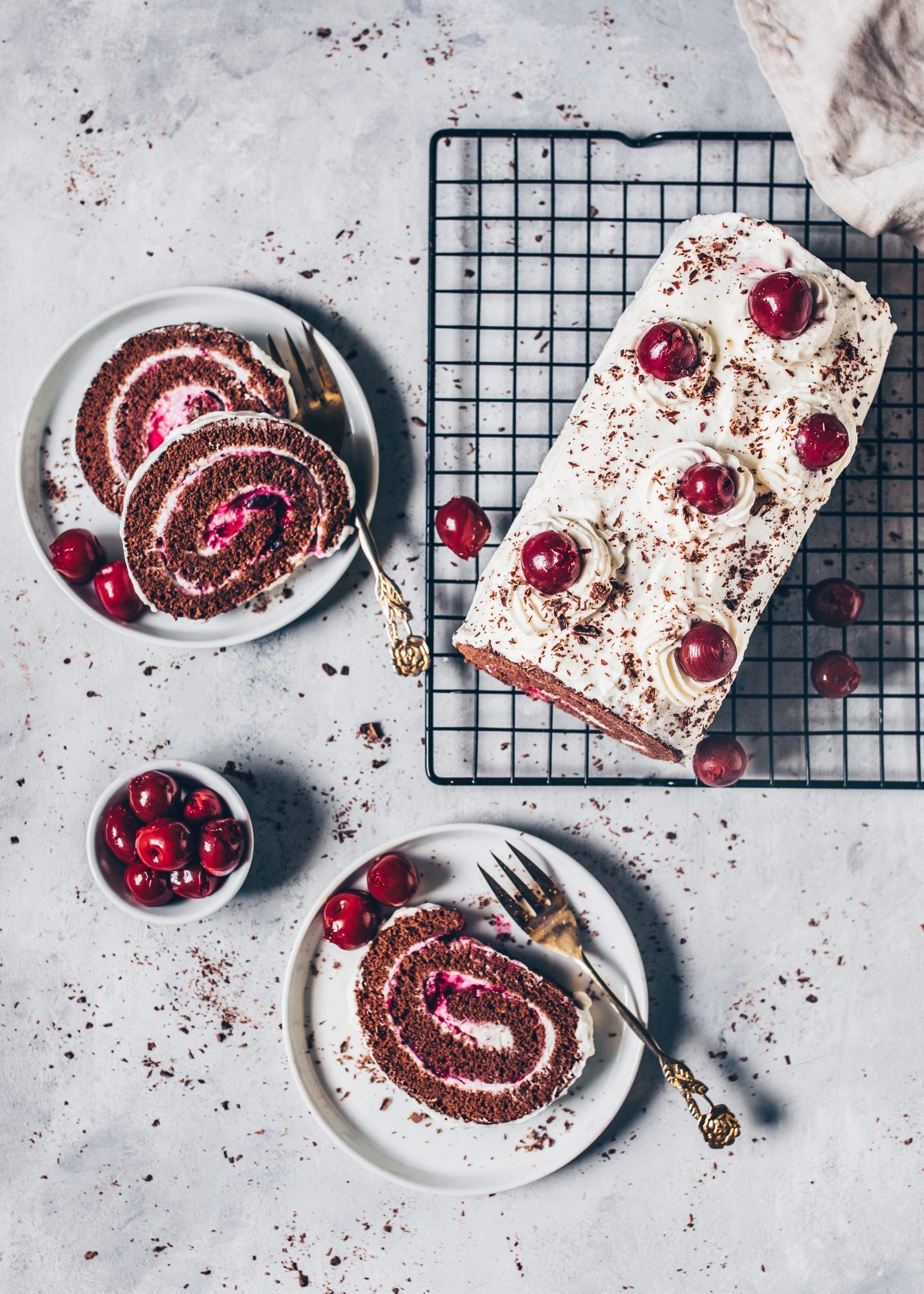 Black Forest Cake Roll (Vegan Swiss Roll -   16 roll cake Photography ideas