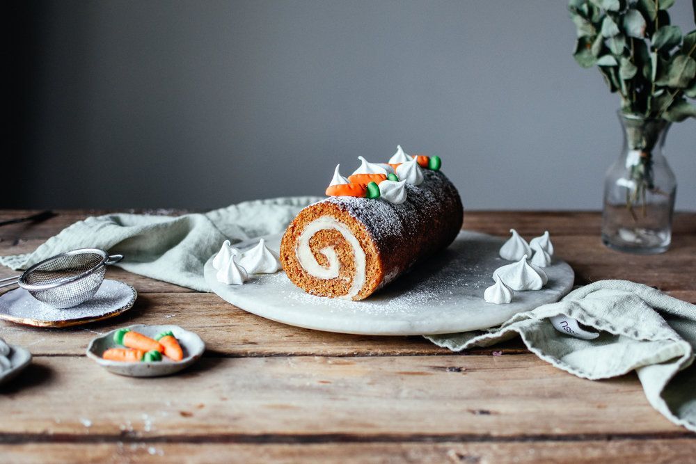 carrot roll cake with Woolwich Original Fresh Soft Goat Cheese -   16 roll cake Photography ideas