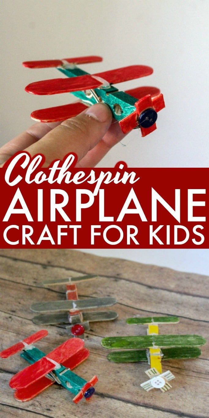 Clothespin Airplane Craft for Kids - Fun Craft Idea for Boys! -   17 fabric crafts For Boys kids ideas