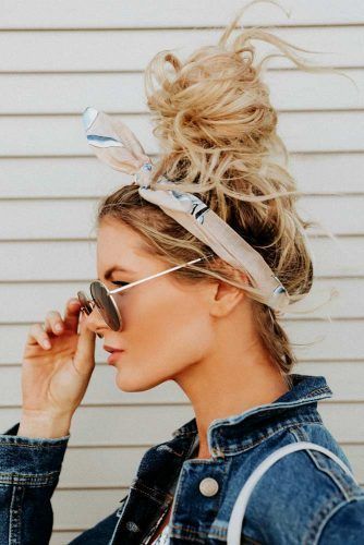 Long Hairstyles To Anyone's Taste -   17 hairstyles Bandana top knot ideas