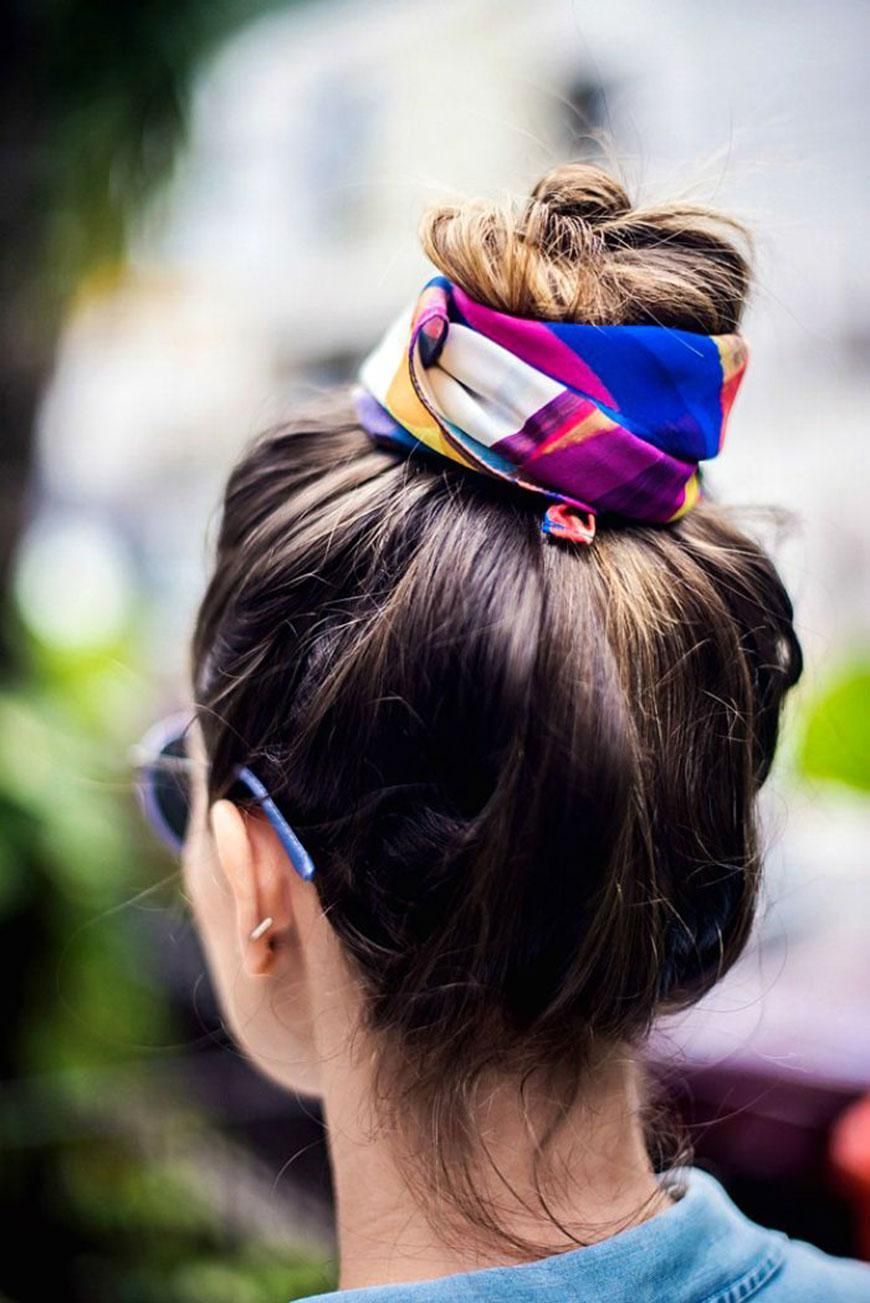 Find Your New Fall Hairstyle -   17 hairstyles Bandana top knot ideas