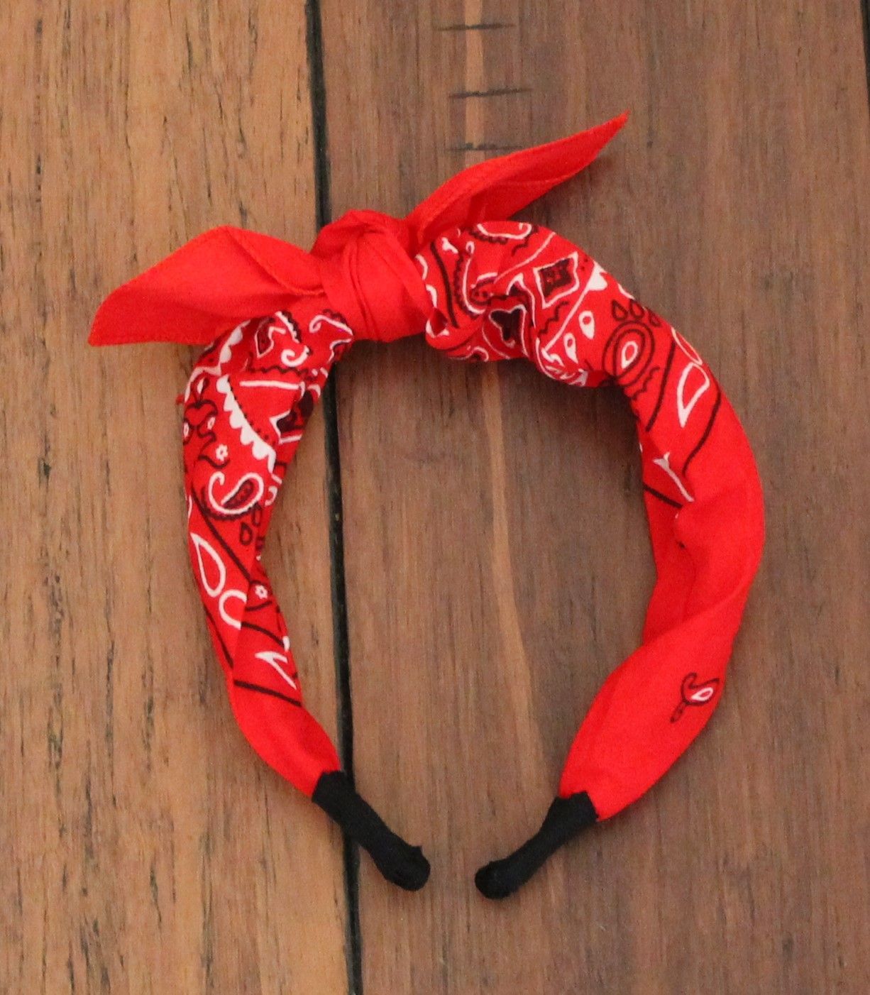 Red Bandana Knot Tie Headband -   17 hairstyles Bandana top knot ideas