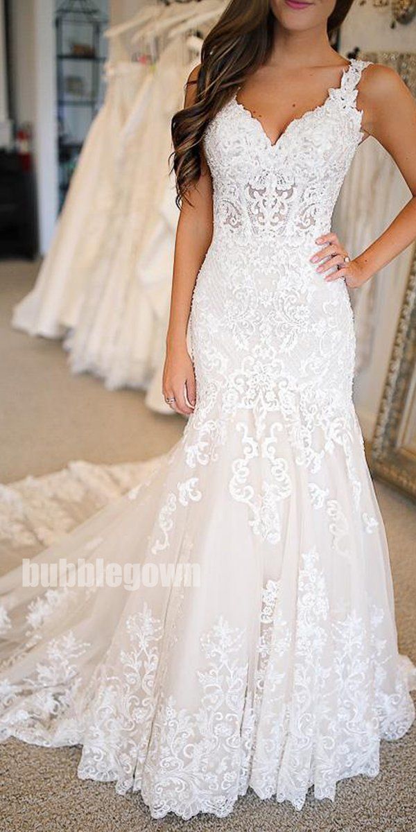Mermaid Lace Applique Elegant Bridal Long Wedding Dresses, BGP265 -   17 wedding Dresses mermaid ideas