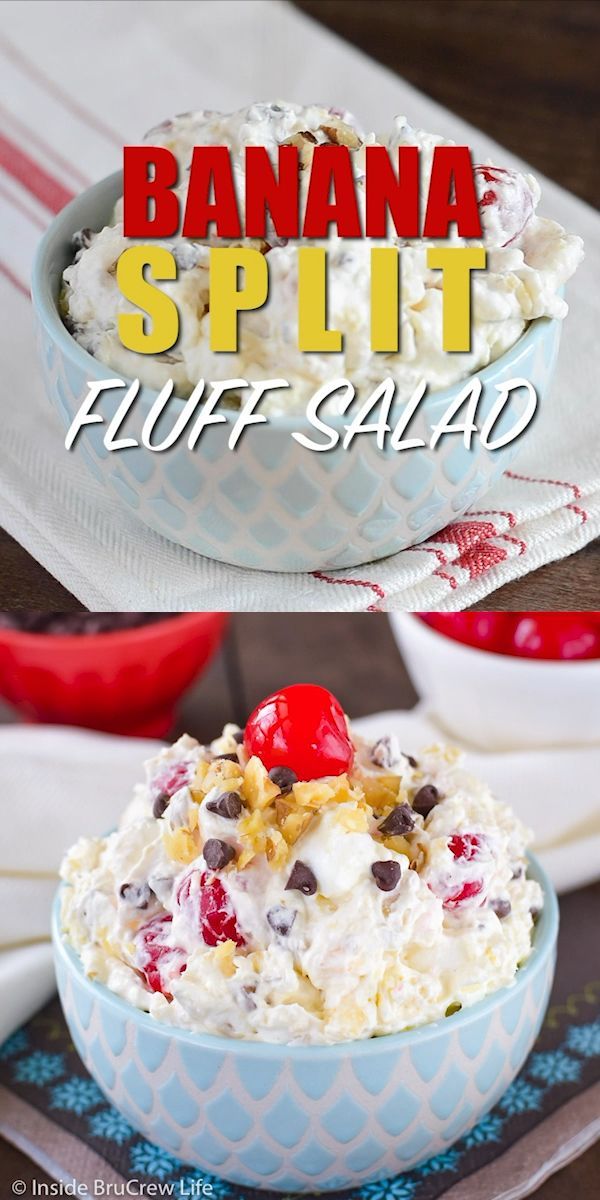 Banana Split Fluff Salad -   18 desserts Videos fruit ideas