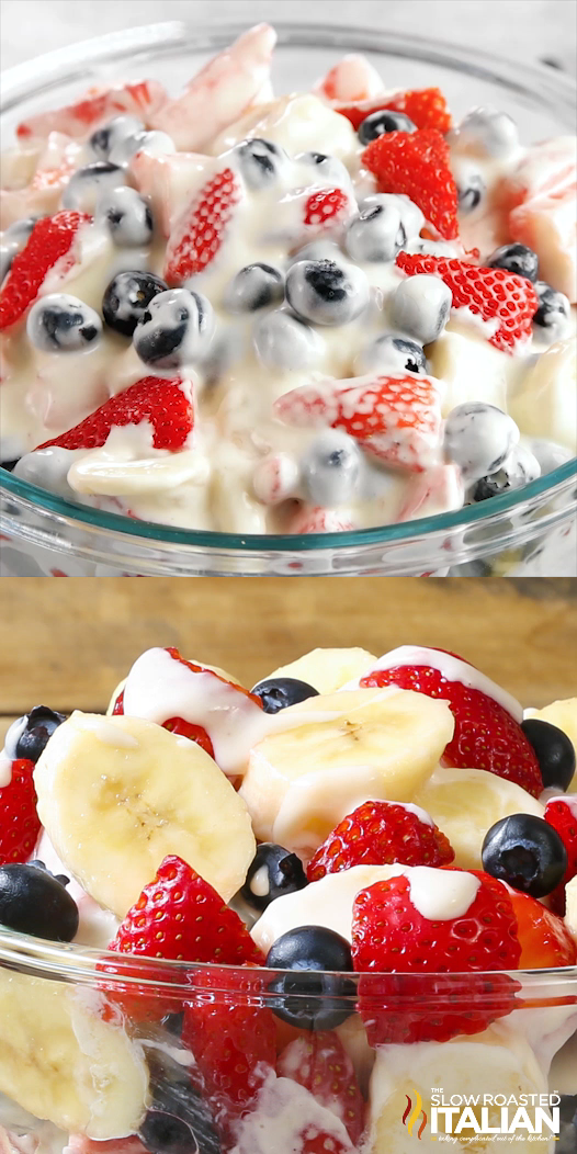 Red, White and Blue Cheesecake Salad -   18 desserts Videos fruit ideas