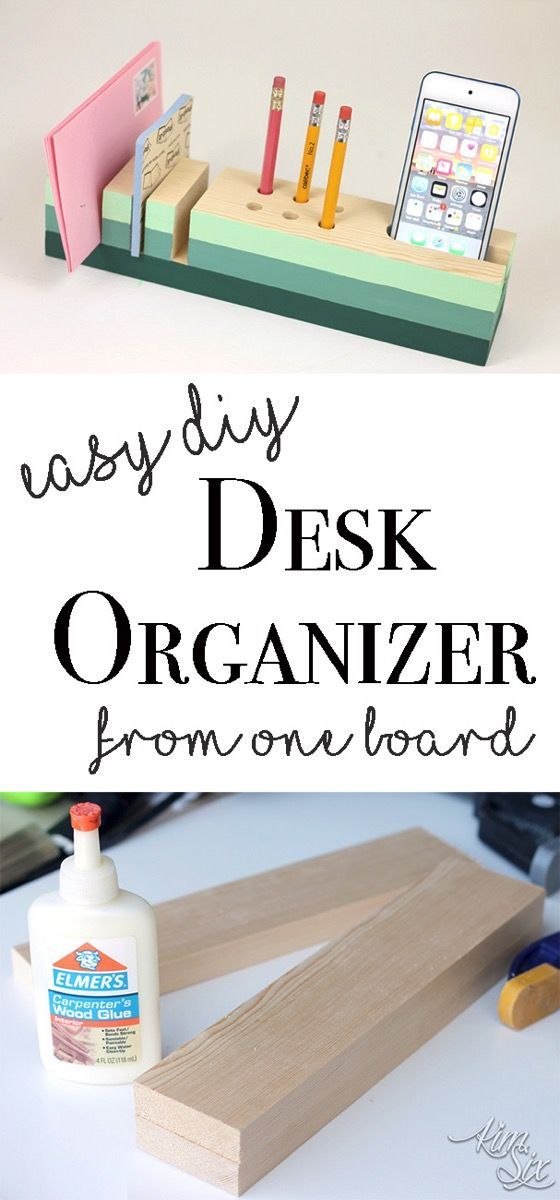 Desk Organizer from a Single 1x3 Board -   18 diy projects Easy creative ideas