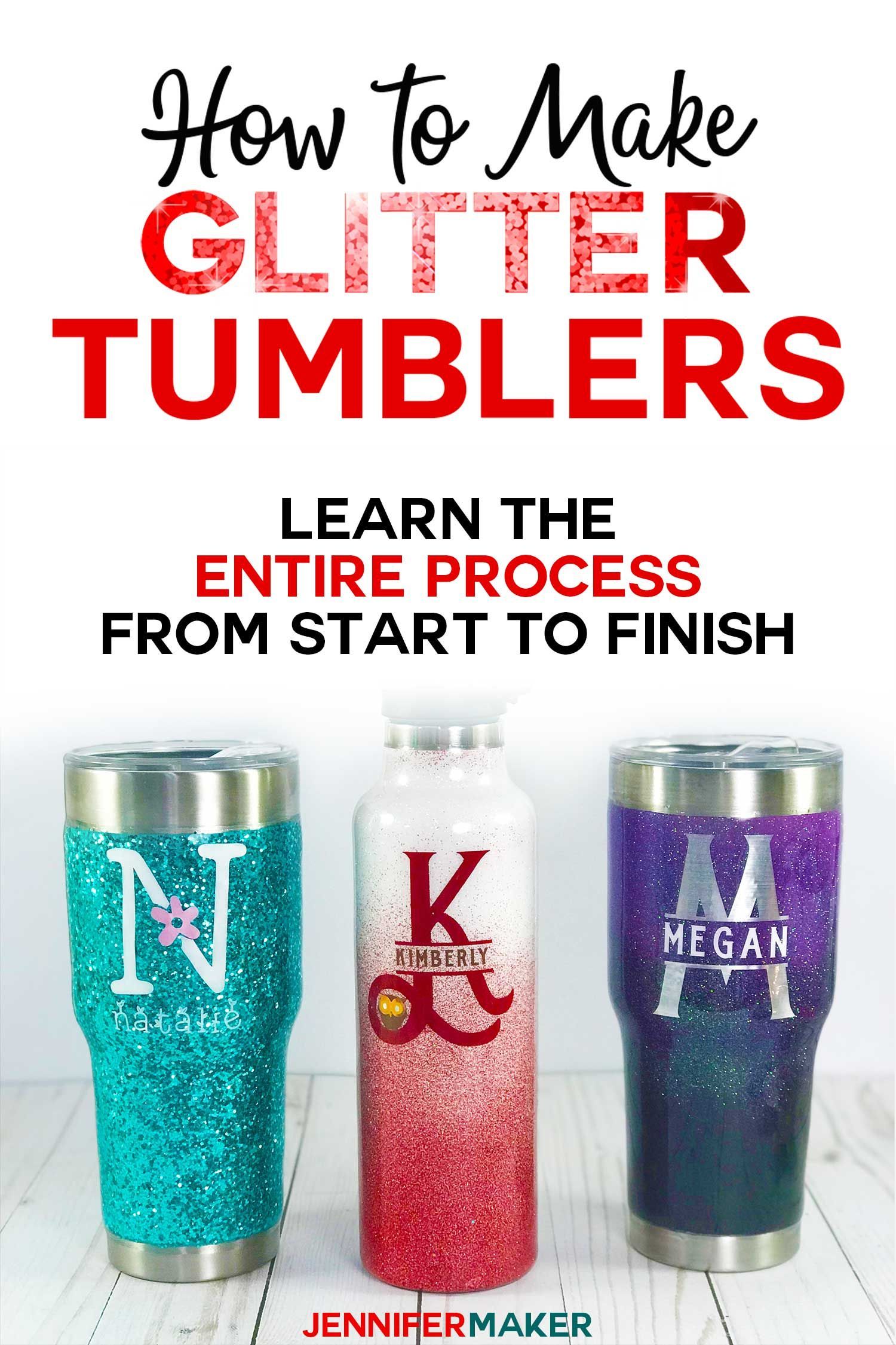 DIY Glitter Tumblers - Step-by-Step Photos & Video Tutorial -   18 diy projects For Gifts creative ideas