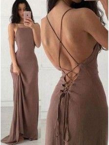 » Simple Sheath Square Neck Backless Long Prom Dresses, Evening Dresses Under 100 -   18 dress Largos morenas ideas