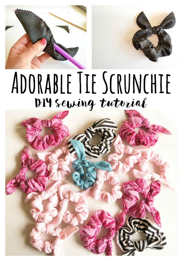 Sew a Cute Tie Scrunchie - DIY Sewing Tutorial -   19 diy projects Cute fun ideas