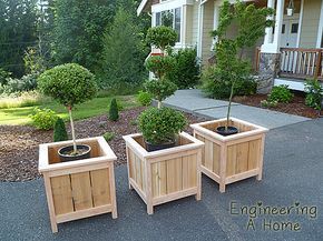Pretty Front Porch: DIY Large Cedar Planter Boxes -   19 diy projects Outdoor planter boxes ideas