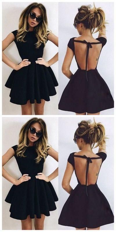 Backless Homecoming Dress,black homecoming Dress,short homecoming Dresses cg187 -   19 dress Black gala ideas