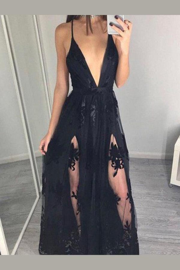 Cheap Magnificent Prom Dress Cheap, A-Line Prom Dress, Prom Dress Black, V Neck Prom Dress -   19 dress Black gala ideas
