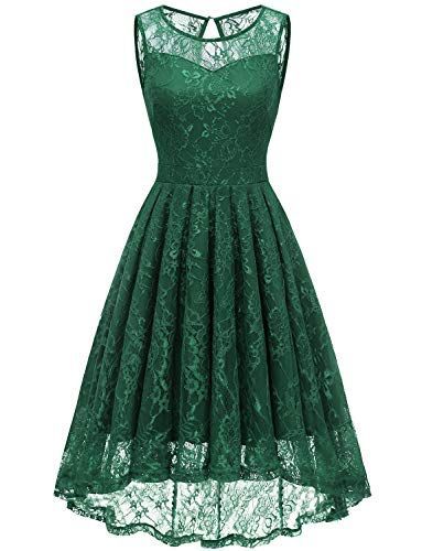 New Gardenwed Gardenwed Women's Vintage Lace High-Low Evening Party Gown Sleeveless Cocktail Bridesmaid Dress online -   19 dress Green lace ideas