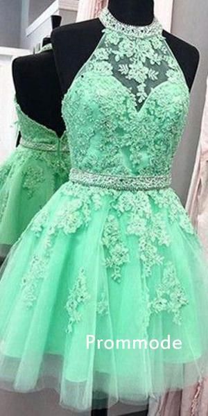Beautiful Light Green Lace Applique Tulle Homecoming Dress BDY0366 Beautiful Light Green Lace Applique Tulle Homecoming Dress BDY0366 -   19 dress Green lace ideas