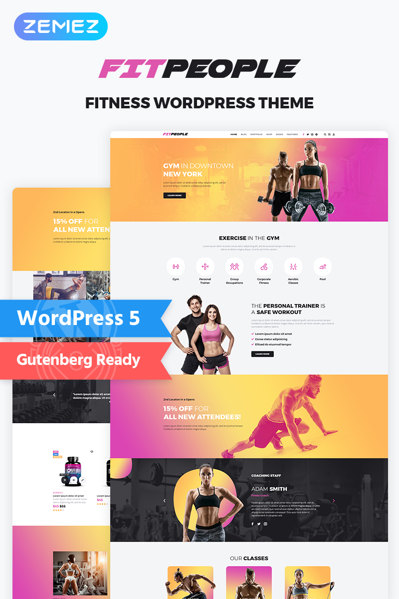 FitPeople - Fitness Elementor WordPress Theme -   19 fitness Logo wordpress theme ideas