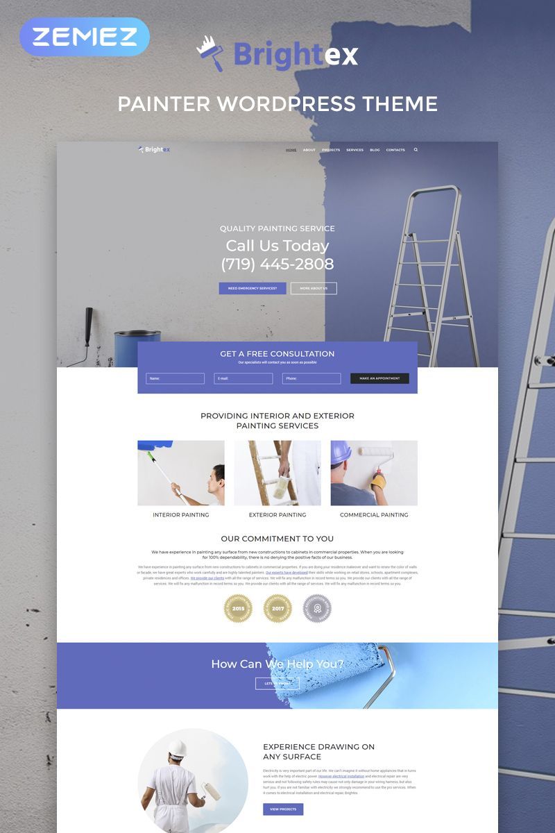 Brightex - Painting Services Multipurpose Classic Elementor WordPress Theme -   19 fitness Logo wordpress theme ideas