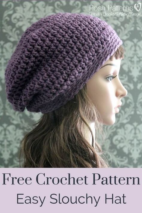 Free Crochet Slouchy Hat Pattern -   19 knitting and crochet Free Patterns slouchy beanie ideas