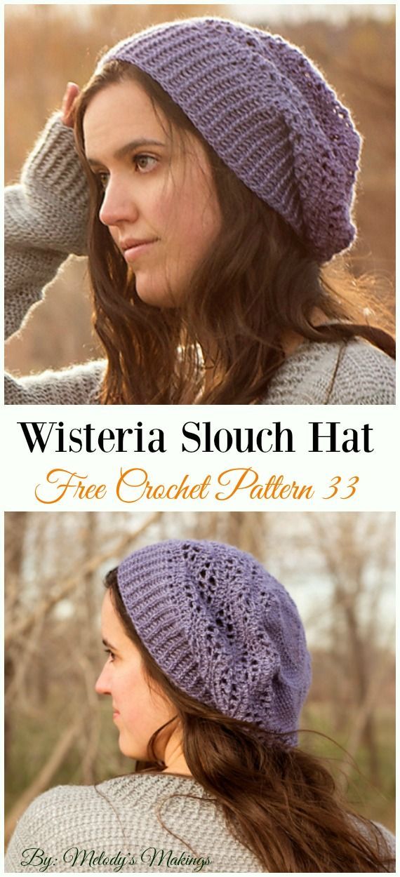 Crochet Slouchy Beanie Hat Free Patterns Tutorials -   19 knitting and crochet Free Patterns slouchy beanie ideas