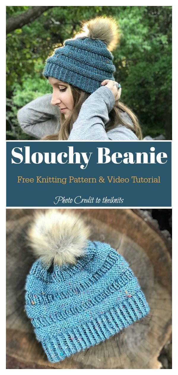 Easy Slouchy Beanie Hat Free Knitting Pattern -   19 knitting and crochet Free Patterns slouchy beanie ideas