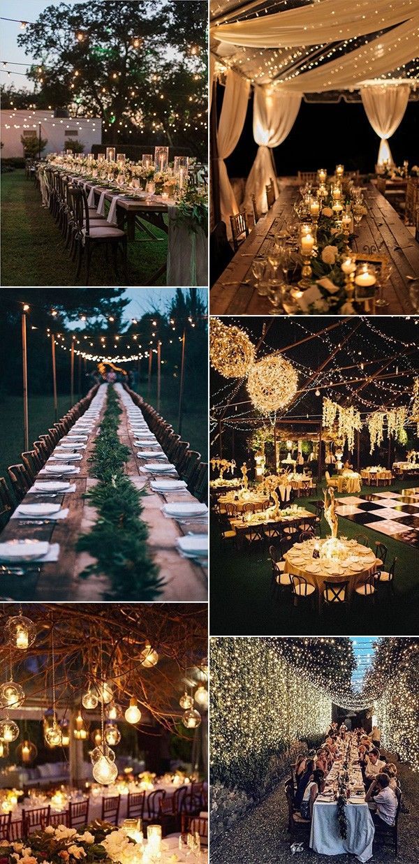 15 Outdoor Night Wedding Reception Ideas with Stunning Lights - Page 2 of 2 -   19 wedding Vintage reception ideas