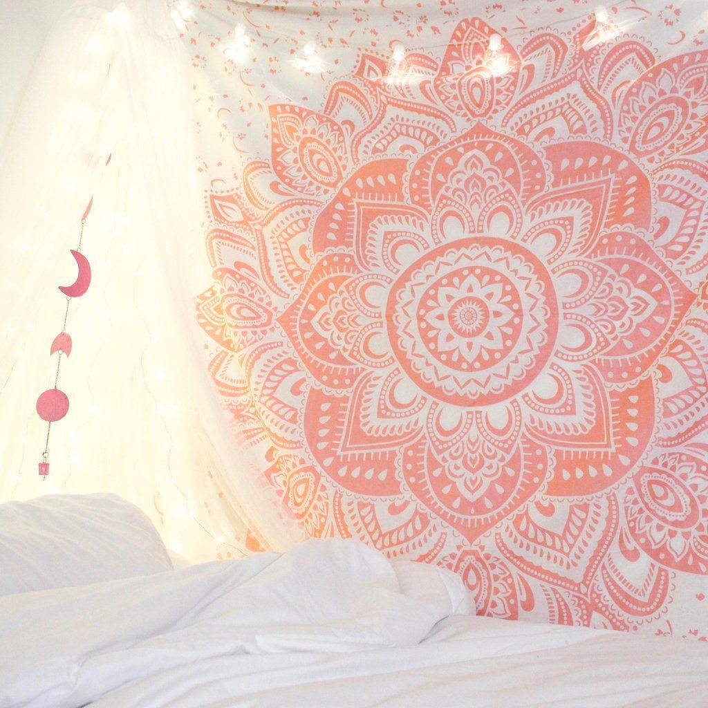Blush Rose Mandala Tapestry -   20 room decor Pared mandalas ideas