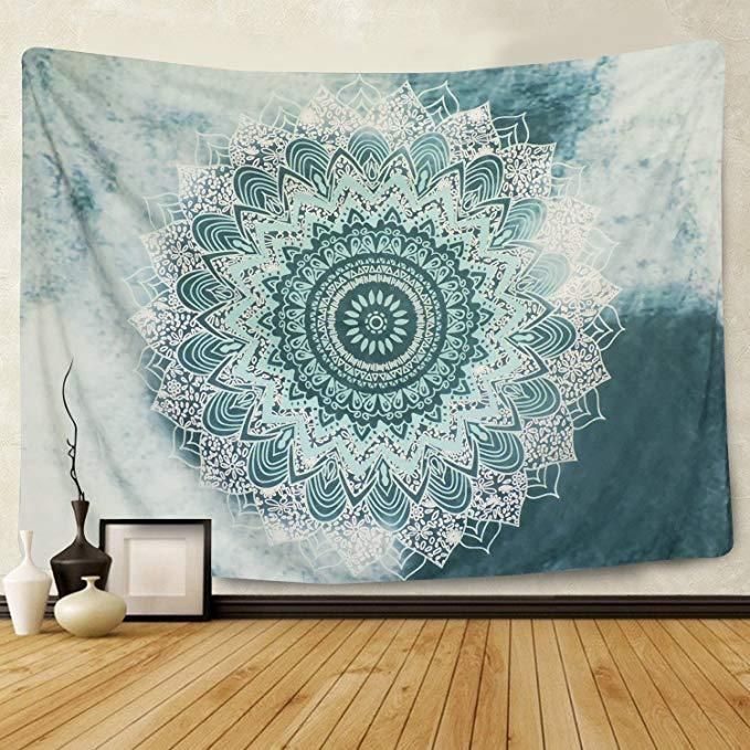 Boutique Mint Green Bohemian Mandala Tapestry Home Living Room Decor -   20 room decor Pared mandalas ideas