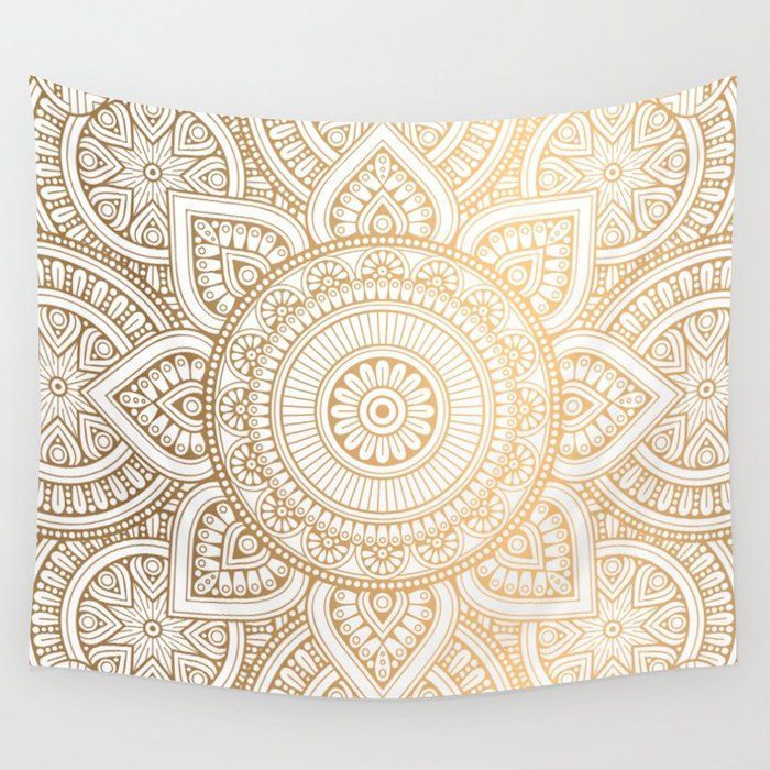 Gold Mandala Wall Tapestry, Bohemian Wall Tapestry, Mandala Curtain, Boho Wall Hanging, Gold Mandala Curtain, Bohemian Mandala Tapestry -   20 room decor Pared mandalas ideas