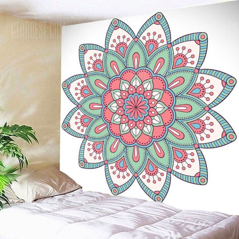 Mandala Wall Hanging Floral Print Tapestry -   20 room decor Pared mandalas ideas